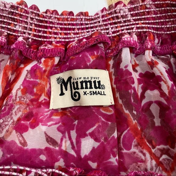 Show Me Your Mumu Rosarita Romper Pink Floral Off the Shoulder Sz XS Romantic - Picture 7 of 9